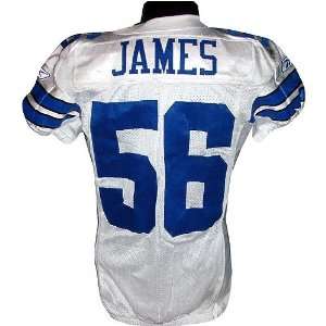  Bradie James #56 2008 Cowboys Game Used White Jersey 