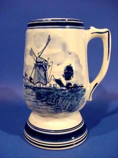 b569 Extraordinary Handpainted Delft Tankard  