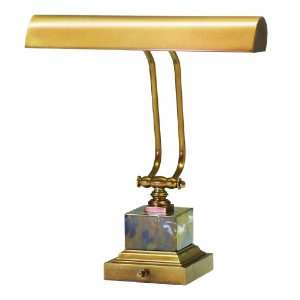   Portable Desk/Piano Lamp, Weathered Brass with Black and Tan Marble