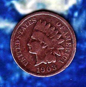 Coin Coins Us 1903 Indian Head Cent Free S/h In Usa  