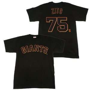 Youth San Francisco Giants #75 Barry Zito Name and Number S/S Black 