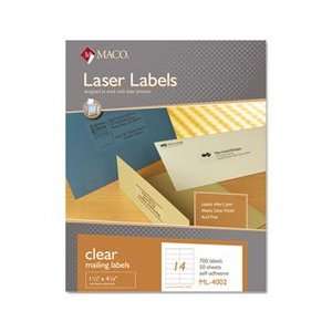  MACML4002 Maco® LABEL,LASER 14/SHT,CLR