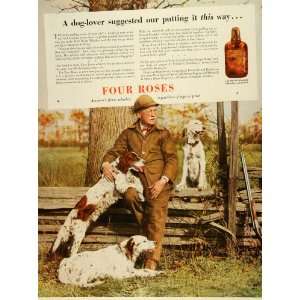  1936 Ad Four Roses Whiskey Frankfort Distillery Hunting 