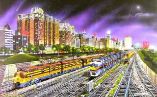 CHICAGO NIGHTS by ROBERT WEST 1000 PIECE SUNSOUT TRAIN JIGSAW PUZZLE 