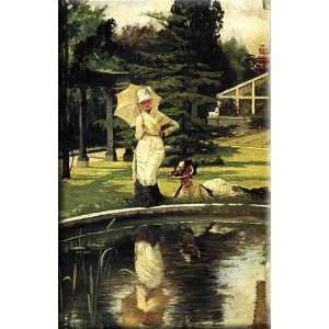  In an English Garden 19x30 Streched Canvas Art by Tissot 