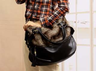   Womens Tassels Big Leather Tote Handbag Shoulder Cross Body Bag