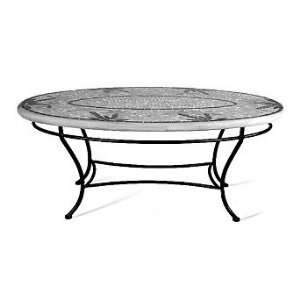  Maritz Round Oval Outdoor Coffee Table   Black, 54 