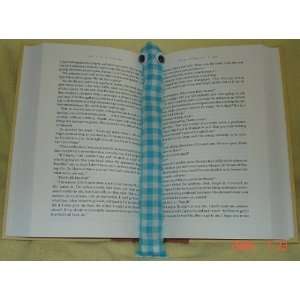 Blue Checked Booksnake A Handmade Weighted Bookmark    the Perfect 