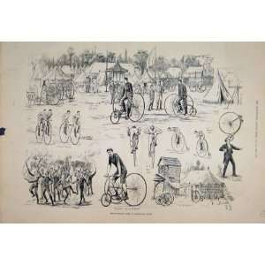   1884 Cyclists Camp Alexandra Park Tandem Humber Print