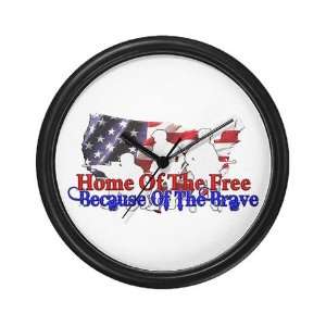  Because Of The Brave Military Wall Clock by  