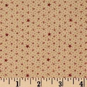  44 Wide Civil War VII Stars And Circles Tan Fabric By 