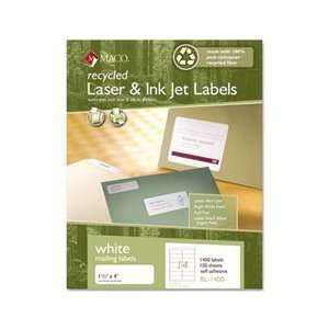  Maco RL 1400 4? x 1 1/3? White Eco Friendly Address Labels 