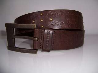 NWT Marc Ecko mens 38 40 42 95 100 105 brown genuine leather belt 