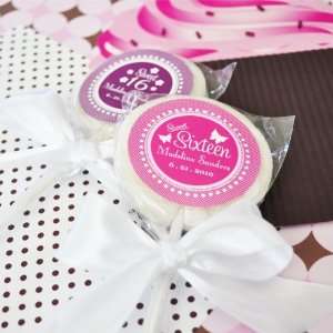   Sixteen (or 15) Personalized Lollipop Favors