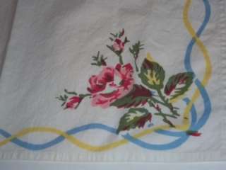 Vtg Cloth Cotton Napkins Table Linens Roses and Ribbons LOT/4  