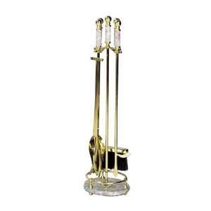  UniFlame 5 Piece Solid Brass/Rose Marble Fireset
