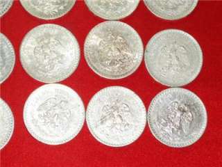 Group Lot of 20 Tweny Un Pesos Libertad .720 Silver Mexico City Circ 