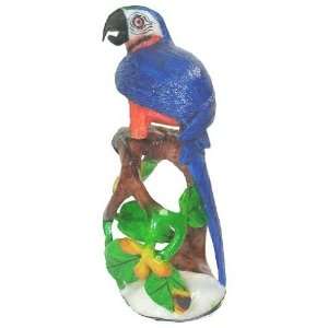  Large Macaw in Tree Tagua Carving
