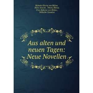  Aus alten und neuen Tagen Neue Novellen Hans Arnold 