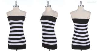   Sexy Stripe Strapless Tunic Tank Top Camisole ONE SIZE VARIOUS COLOR