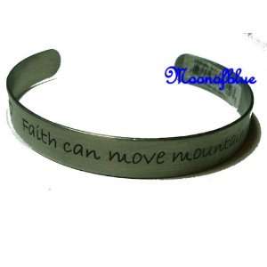  Inspiration Cuff Bracelet   Faith can move montains Arts 