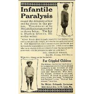  1918 Ad McLain Orthopedic Sanitarium Missouri Infantile 