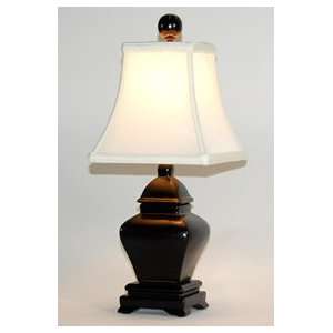 Small Square Textured Black Accent Table Lamp