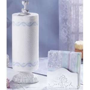  Distressed White Napkin and Towel Holders