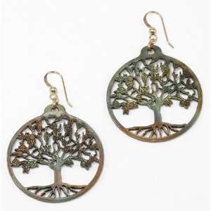  Tree of Life Peace Bronze Earrings Jewelry