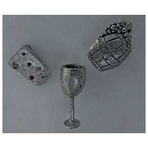 * T900 2AS Antique Silver Wine & Cheese Push Pins, set 