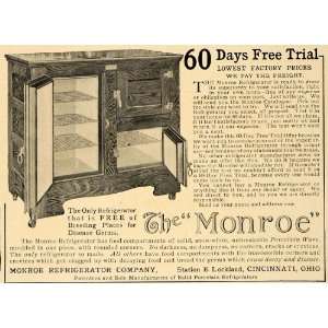   Ad Germ Free Monroe Refrigerator Company Porcelain   Original Print Ad