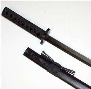 WAKIZASHI Japanese 28 Wood Practice Black LARP SHORT SWORD New