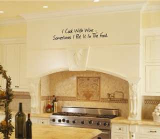 Cook With Wine Kitchen Vinyl Wall Word Art Lettering  