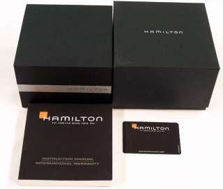 Hamilton Swiss Watch Ventura Medium Silver Black Leather H24411732 NEW 