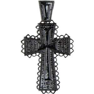  New   Symbolize Metal Accent 1/Pkg Cross With Bail  Blac 