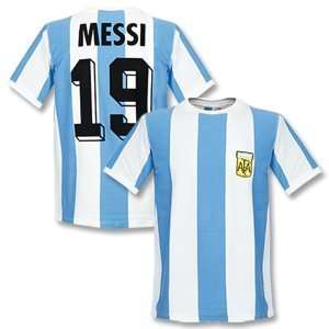  1978 Argentina Home Retro Shirt + Messi No.19