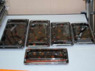 BOX OF PLASTIC SUSHI TRAYS WITH CLEAR LIDS #103  