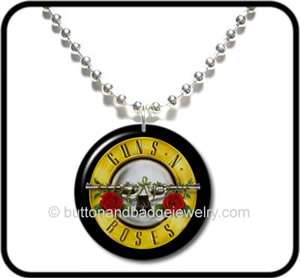GUNS N ROSES* Axl Rose GNR Rock Button NECKLACE  