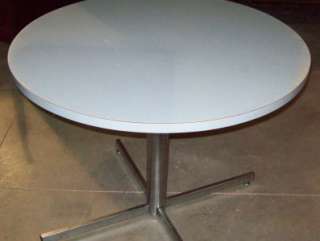 Round Grey Laminate Breakroom Table 36  