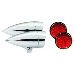   Flush Mount Target LED Motorcycle Bullet Light with Visor Bezel   Pair
