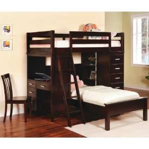  Bunks Workstation Twin Bunk Bed by Coaster