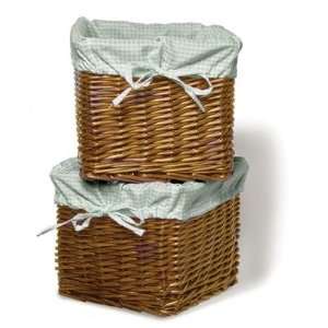  Burlington Baby Small Willow Basket Set in Honey with Sage 