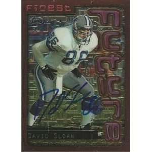  David Sloan Signed Detroit Lions 1996 Topps Finest Card 