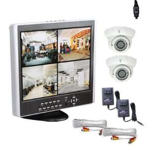   Security Cameras 4 Channel 15 Color LCD DVR Security Camera System