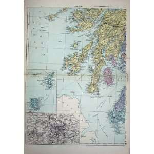   1881 Map South West Scotland Plan Glasgow Orkney Bute