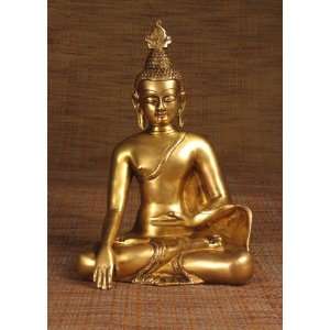  Miami Mumbai Buddha Thai Sitting Brass StatueBR020