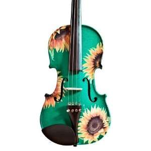  Sunflower Delight Green Color Violin Outfit   3/4, ALL NEW 