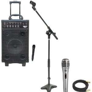  Pyle Speaker, Mic, Cable and Stand Package   PWMA1050 800 