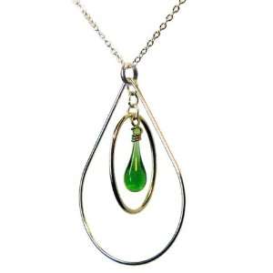  Kelly Green 20 Sundrop Pear Necklace, recycled glass and 