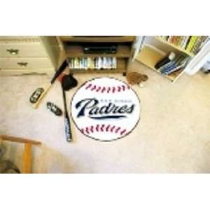 MLB San Diego Padres Baseball Shaped Door Mat Rug  Sports 